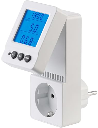 revolt Stromkosten Messgerät: Digitaler 230-V-Energiekostenmesser mit Aufklapp-XL-Display, 3.680 W (Strom-Zähler, Energiekostenmesser Steckdosen, Waschmaschine)