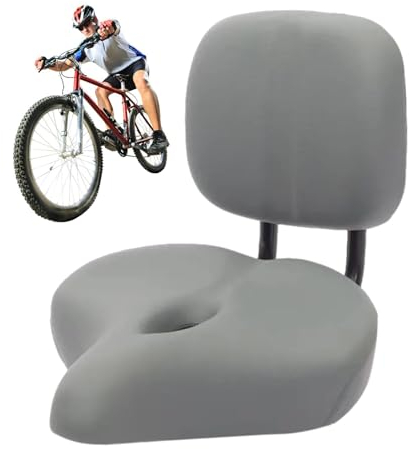 QTANZIQI Rückenlehne, Sattel-Fahrradsitz, E-Bike-Beifahrersitz mit Rückenlehne, extra breiter Fahrradsitz aus PU-Leder mit stoßdämpfendem Memory-Schaum, komfortable hochdichte Memory-Schaum-Füllung