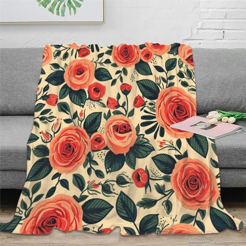DJHVJS Rosen Printed Blanket 3D Ultra Soft Fleece Blanket Flannel Velvet Plush Blanket for Bed Sofa Chair and Couch Gifts 80x90inch(200x230cm)