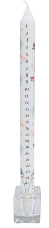 Alison Gardiner Candela conica dell'Avvento con pupazzi di neve, candela in cera non profumata, per conto alla rovescia di Natale, 10 ore di combustione, design festivo, realizzata a mano in
