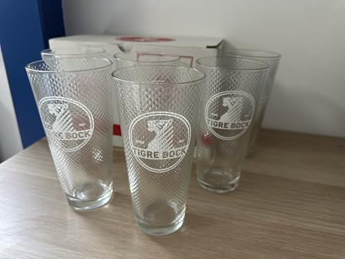 Set med 6 tigerölglas, 50 cl, nytt vackert