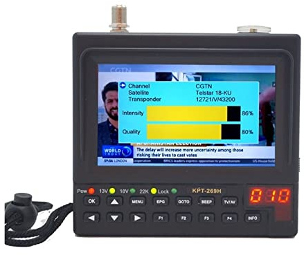 TV Signal Strength Meter, KPT-269H DVB-S2 Satellite Finder Full HD Digital Satellite TV Receiver Finder Meter MPEG-4 HD DVB-S Satellite Finder,Camping Essentials