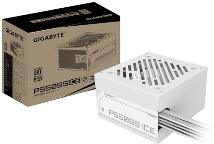 GIGABYTE P550SS Ice Fuente de Alimentación - PCIe 5.0, 80 Plus Silver, Diseño Totalmente Modular, Ventilador de 120 mm, Compatible con ATX 3.0, Enchufe EU