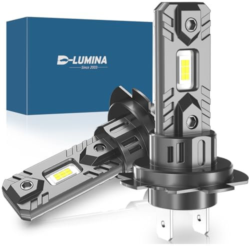 D-Lumina Lampadina H7 LED Canbus 100W 16000LM, 6500K Bianco Freddo 400% Brillante 1:1 Formato Mini, Sostituzione Alogena, Plug and Play, 2 pezzi
