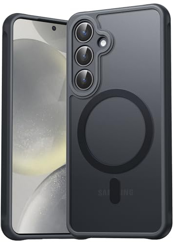 EASDNB für Samsung Galaxy S24 Hülle für Magsafe, Magnetisch Handyhülle für Samsung S24 Hülle, Kameraschutz Stoßfeste Kratzfeste Durchscheinende Schutzhülle für Galaxy S24 Case, Schwarz