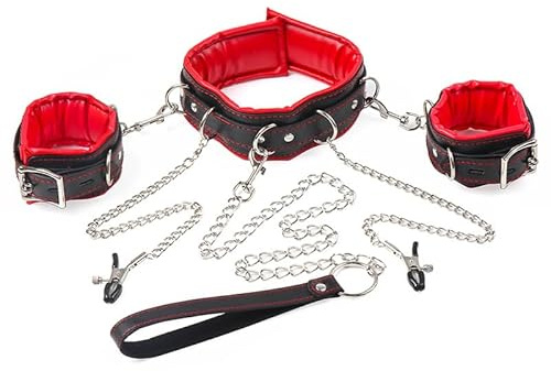 Sex Toýs Couple- BDSM- Kit de Bondage- bondage- collier- retenue cou mains seins-Kits de Bondage SM Set Adultes Toy Parfait pour Les Débutants