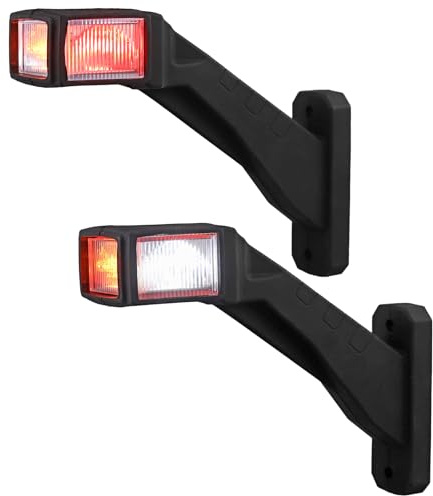 AUTOUTLET 2 x 6 LED Luci di Ingombro Laterni per 10-30V,Design del Riflettore,Impermeabile IP65,Luci di Posizione per Rimorchio Camion e Furgone,Conforme E9,Lunghezza 180 mm