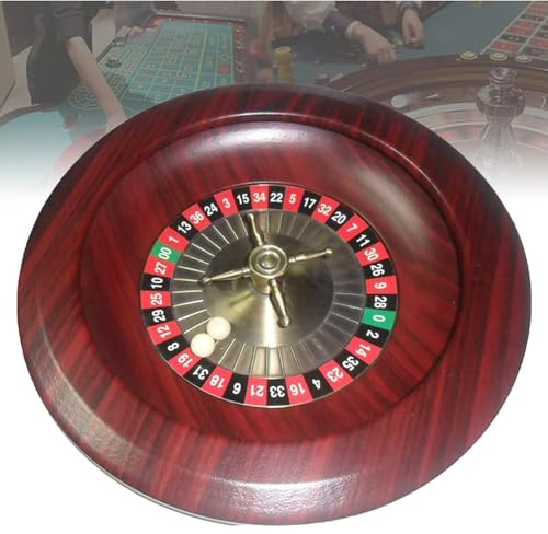 MESOVFCA Russisches Roulette-Rad aus Holz, Russisches Roulette-Rad, Casino-Spieltisch, Roulette-Casino-Spielabend, Unverzichtbares Spiel für zu Hause oder für den professionellen Einsatz (B)
