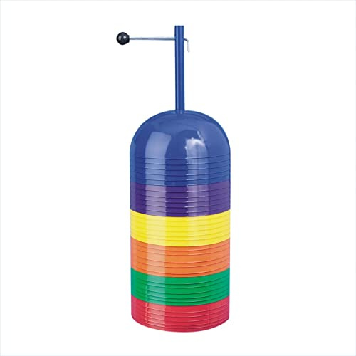 S&S Worldwide Spectrum Dome Cones. 7-1/2 Diameter x 3 H Plastic Hemispherical Cones. Includes Handy Spindle for Easy Storage and Transport. Set of 36 Cones, 6 Each in 6 Colors.