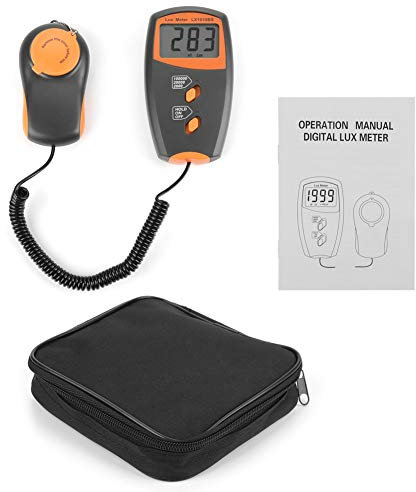 Luxómetro digital, Akozon Luxometro profesional Medidor de luz portátil pantalla LCD Fotómetro Iluminómetro 1-100,000Lux