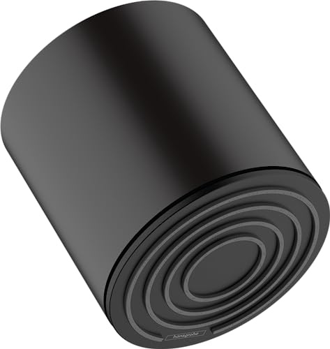 hansgrohe wassersparende Kopfbrause Pulsify S, Sparduschkopf mit 5l/min (EcoSmart+), Brausekopf 105mm, Duschkopf Regendusche mit 1 Strahlart, Mattschwarz