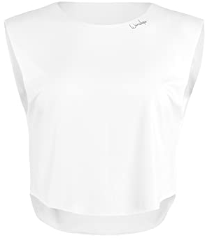 WINSHAPE Damen Light And Soft Cropped Top Aet115ls Yoga-Shirt, Ivory, L EU
