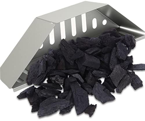 Caja de cesta de carbón, cestas de carbón aluminizado para parrilla, caja de soporte de briquetas de carbón vegetal – Caja resistente bandeja de carbón para parrilla y barbacoa A/a