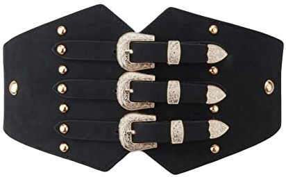Diyafas Vintage Cinturones de Cincha Mujer Cinturón de Cintura Ancha para Vestidos Camisas Elástica Corsé