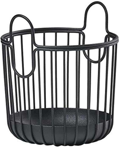 Zone Denmark Inu Korb zur Aufbewahrung, Kleiner Aufbewahrungskorb für Küche, Bad, Kinderzimmer, Home-Office, aus Metall, Durchm. 10,5 cm, Höhe 13,5 cm, Schwarz