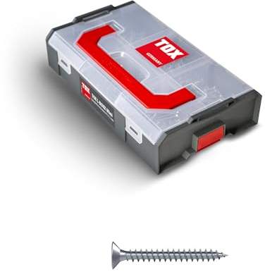 TOX L-BOXX Mini chipboard screws 3 + 3.5 mm assortment TX, individually adjustable, stackable & interlockable, including wood screws with TX drive, 700 pcs., 094903206