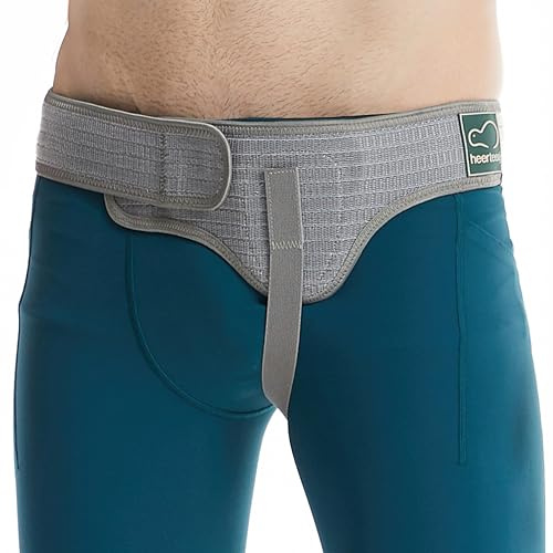 HEERTEEAJ Cinturón para hernia inguinal I Para lado derecho e izquierdo I Cinturón para hernia I Cinturón postoperatorio para hernia inguinal para hombres | Elasticidad ajustable