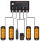 Civikyle Lot de 4 feux d'urgence 12 LED pour voiture, lumière stroboscopique, orange, 12 V, avec 15 modes, accessoires pour voitures, remorque, tracteur, camion, IP65, étanche