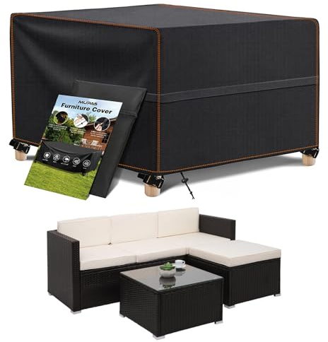 MUPAS Abdeckung Gartenmöbel Wasserdicht Winddicht Schwerlast 420D Oxford Gewebe Verbessertes Abdeckplane Gartenmöbel für Outdoor-Sofa Gartentische, Stühle und Möbelsets 190 x190 x71cm