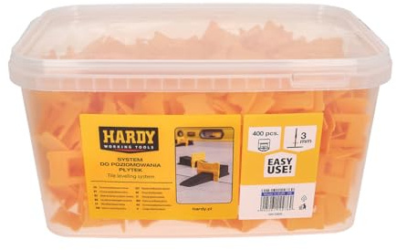 Hardy Working Tools 400 st. plastklämmor för nivelleringssystem, fästband – kakelfog 3 mm, kakeltjocklek: 3 mm – 16 mm, 400x klämmor för nivelleringssystem – inga tänger och plastkilar.