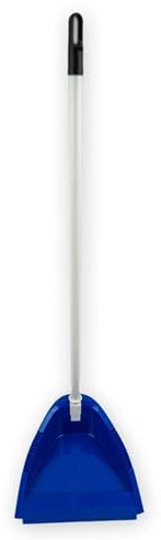 Recogedor plegable antivuelco azul palo metalico