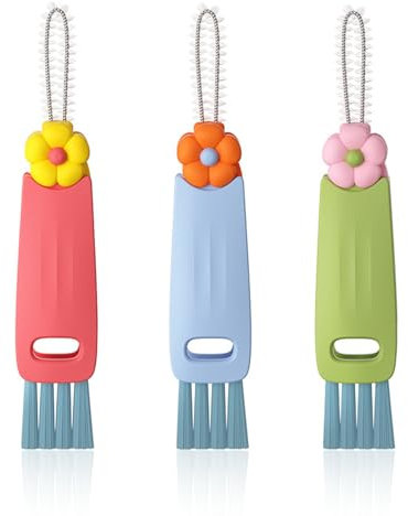 Brosse de Nettoyage Multifonctionnelle 3 en 1, 3 Pièces Outils de Nettoyage pour Couvercle de Tasse, Brosse de Nettoyage pour Couvercle de Tasse, Brosse de Nettoyage pour Bouteilles d'eau