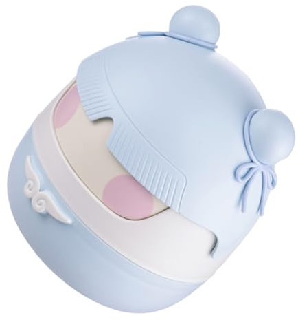 STOBOK Linda Papelera Con Tapa Abatible Cubo De Basura Bote De Basura Para Dormitorio Pequeño Bote De Basura De Baño Pequeño Lindo Bote De Basura Baño De Basura Páginas Blue