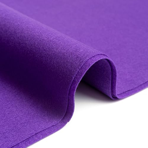 IPEA Filzstoff Violett - Großes Stück 190 x 100 cm - Made in Italy - Weicher Filz Stoff Uni für Kleidung, Accessoires, Dekorationen, Kreationen, Patchwork - Stoff zum Nähen - Bastelfilz