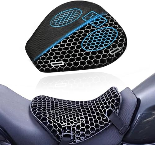 YOFAB Cuscino Sella Moto per Honda NC750X NC750 X, Cuscino di Seduta in Gel Ammortizzatore a Nido d'Ape 3D, Cuscino Sella Moto in Gel Traspirante per Lunghi Viaggi