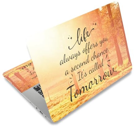 PLIGREAT Pegatinas Inspiradoras para Ordenador Portátil de 12, 13, 13,3, 14, 15 Pulgadas - Acuarela Universal Extraíble, Vinilo, Protección Artística para Netbook