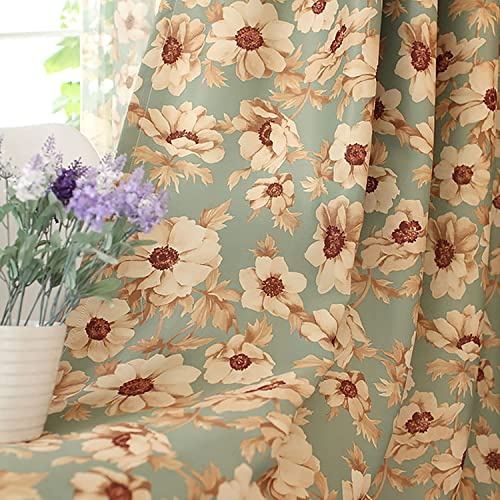 MGEMJMJ 2 Panel Blackout Curtains Opaque Curtain Country Style Bedroom Living Room Thermo Cold Protection Window Decoration(Size:W400xh270cm(157x106inch),Color:cloth + hook up)