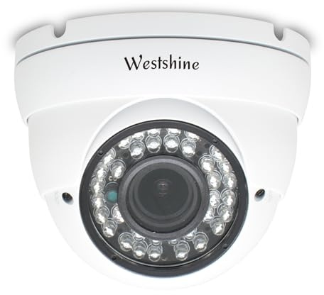 WESTSHINE 1080P säkerhet AHD kupolkamera, 2,0 MP 2,7 mm-13,5 mm Vari-fokal lins kupolkamera, TVI/CVI/AHD/CVBS IR-CUT 36 IR-lysdioder 30,5 m nattvision inomhus utomhuskamera (Varifokal 2MP)