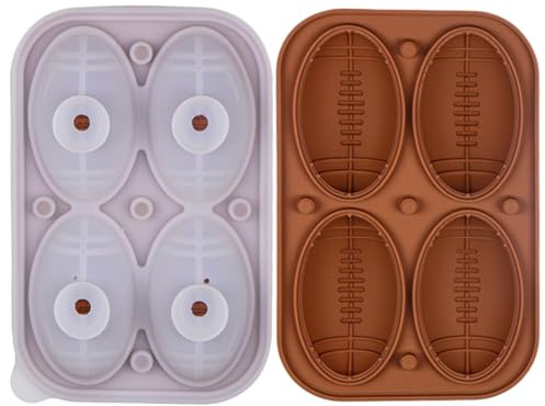 Stampo per palla di ghiaccio da calcio | Modello sportivo 3D a 4 cavità | Refrigeratore per bevande in silicone, per bar, Whisky, cocktail, caffè, acqua, congelatore, torta, cioccolato, caramella