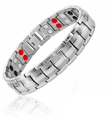 HUVZOR Bracciale magnetico da uomo,bracciali donna, bracciali uomo,bracciale uomo acciaio, bracciale magnetico,bracciali donna，bracciale in rame,Bracciale Donna Rame Bracciale (argento)