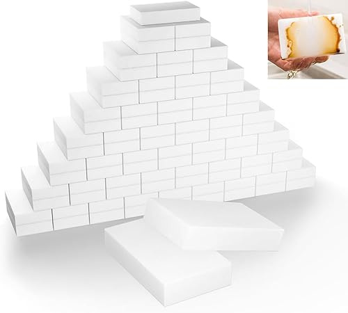 50 Pcs Schmutzradierer Schwamm, Weiß Melamin Zauberschwamm-Radierschwamm, Multifunktions-Kratzfreie Putzschwamm für Haushalt, Küche, Schuhe & Auto (10x6x2cm)