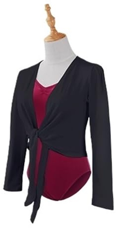 Cache Coeur Danse Fille Adulte Automne À Manches Longues Ballet Cache-coeur Manteau Thermique Coton Cardigan Veste Ballet Gymnastique Formation Vêtements Femme Vêtements De Danse(Black,XXL 175-180cm)