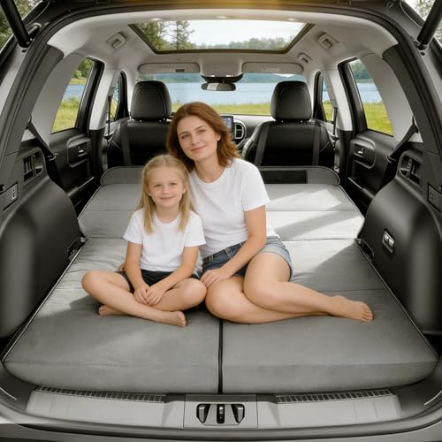 AAGJJ Car Bed for SUV Trunk Sleeping Platform, Air Mattress Upgrade Alternative, Universal Non-Inflatable Car Foldable Mattress, SUV Sleeping Pad for Camping Bed and Outdoor Travel, Grey Outdoor Bed