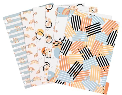 VALICLUD Separadores de Cuaderno A5 de Papel, 6 Hojas Pestañas Coloridas para Carpetas y Blocs de Notas, Divisores de Índice Perforados para Uso Escolar y Oficina