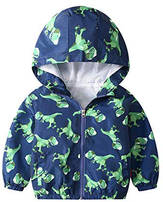 JinBei Veste Garçon Bébé à Capuche Coupe-Vent Léger Doux Blouson, 1-7 Ans | avec Poches, Manches Longues, Tissu Doux Respirant, Motifs Mignons, pour École, Voyage, Jeu, Printemps et Automne, Loisirs