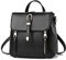 NICOLE & DORIS Damen Rucksack Klein Rucksäcke Handtasche Mini Rucksack PU Leder Umhängetasche Casual Daypack Cityrucksack Mädchen Rucksack mit Klappe Schwarz