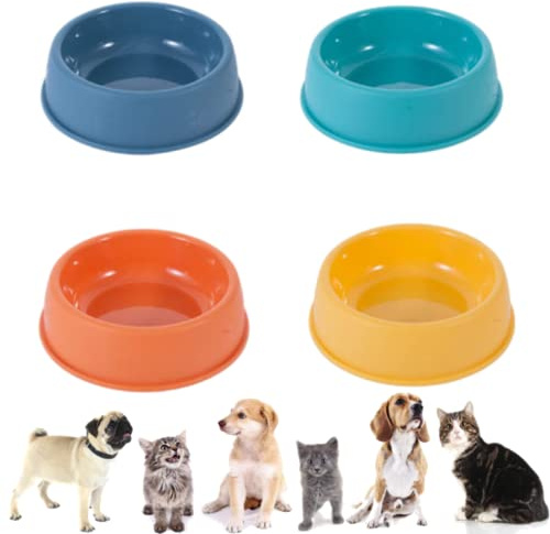 Cat Bowls - 4-Pack of Small Plastic Cat Feeding Bowls, Pet Bowls for Cats and Small Animals.