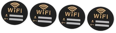 STOBOK Lot de 4 panneaux de mot de passe wifi gratuits - Panneaux de couverture Internet gratuits - Panneaux de couverture Internet gratuits - Panneau de bureau - Autocollants ronds décoratifs pour