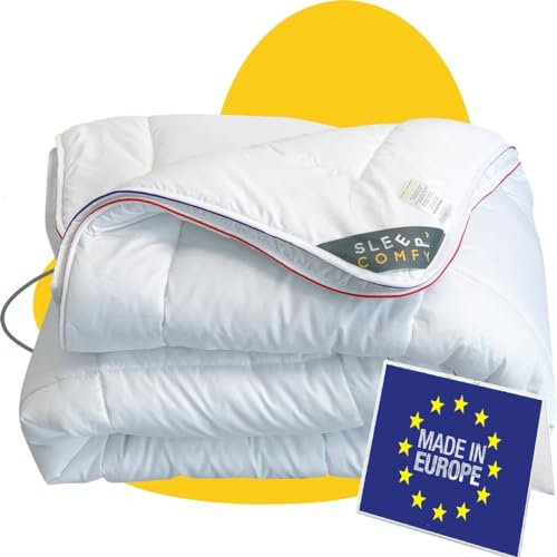 Sleep Comfort Lyxigt vintertäcke 260 x 220, 4 säsonger extra varmt, stort täcke med 2 kombinerbara delar, året runt, sovtäcke för sommar och vinter, vinterfilt, vintertäcken