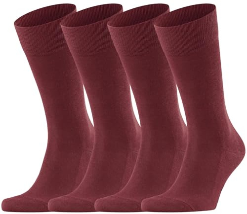 Dafi soft 4 Pairs Men's Seamless Toe Cotton Socks - Premium Comfort, Made in Turkey, Size 9-12 uk, Burgundy