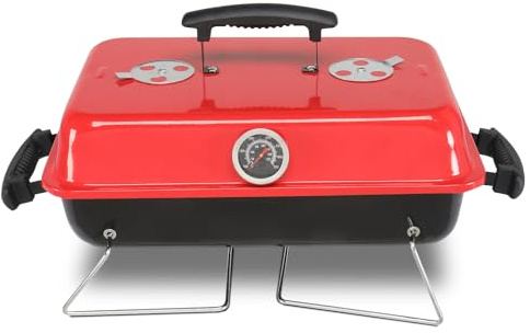 Portable Charcoal Grill, Tabletop Outdoor Barbecue Smoker, Small BBQ Grill for Outdoor Cooking Backyard Camping Picnics Beach