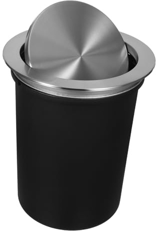STOBAZA Cubo De Basura De Encimera De Cocina Con Tapa De Acero Inoxidable Cubo De Basura Metálico Para Armario Para Eliminación De Residuos Cocina