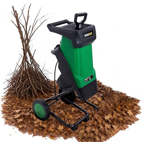 EPIKNOWEE Combinado Triturador de Hojas y Astilladora de Madera, Motor 2400W con Capacidad de Corte 40mm, Astilladora de Ramas Eléctrica, Bolsa de Recogida Grande 50L para