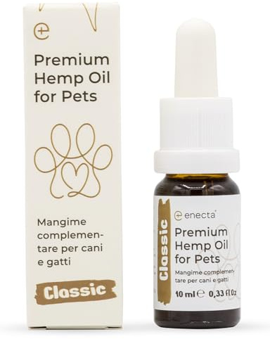 Enecta Pet Oil – Hampfröolja för hundar och katter – ren kallpressad – Omega 3 och 6 – dagligt välbefinnande – nutraceutisk formel – flaska 10 ml