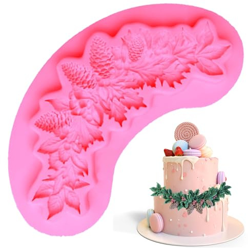 För fondant - silikongjutningsform, grankottsformdesign, tårtdekoration