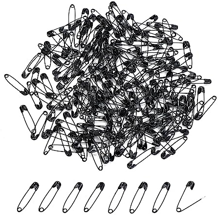 150 Pcs 22mm Safety Pins, Strong Nickel Plated Stainless Steel Small Safety Pin for Clothes, Arts & Crafts, Sewing (Black)